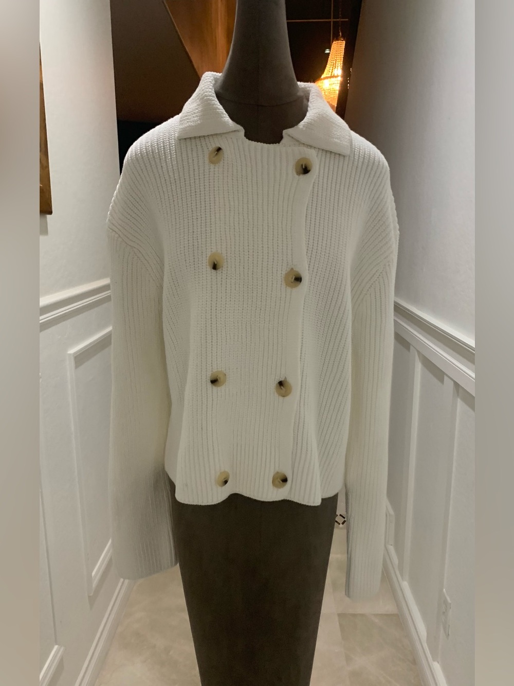 Vince Double-Breasted Sweater Jacket Size XL